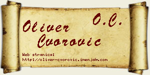 Oliver Čvorović vizit kartica